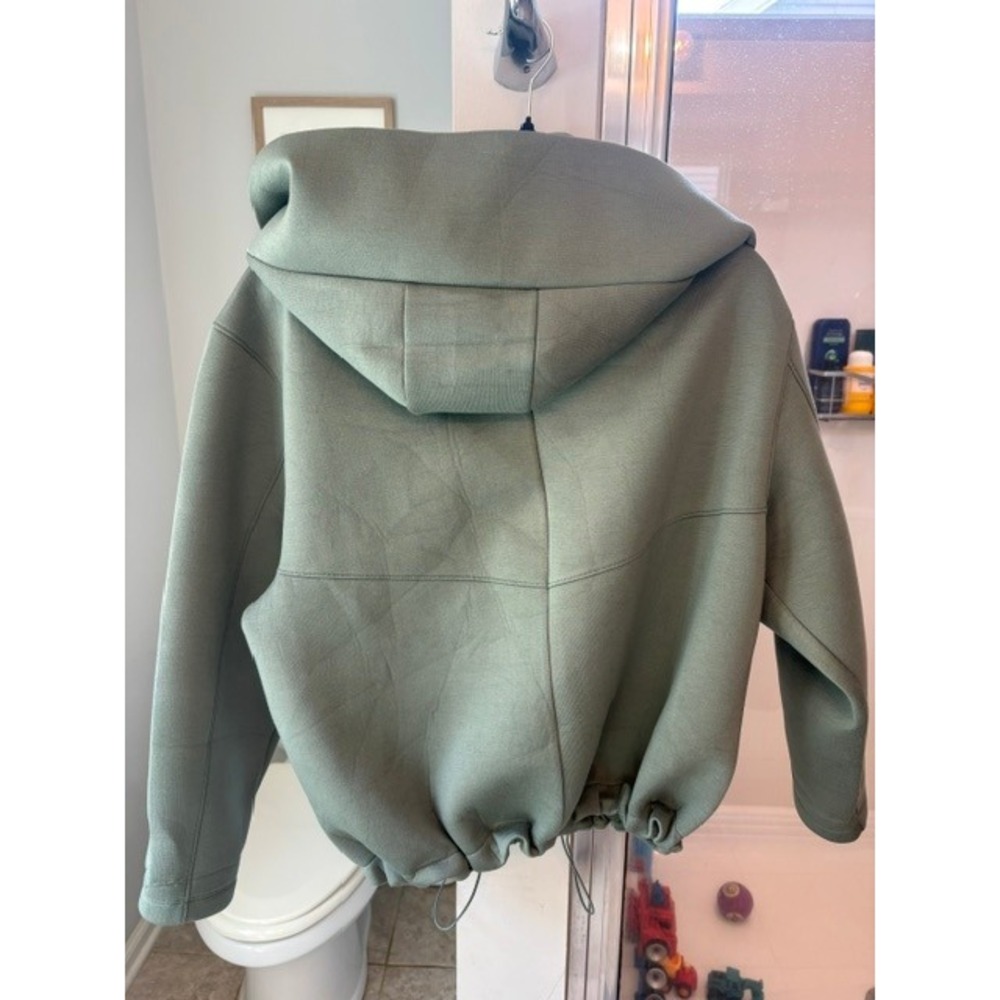 NWT Scoop Scuba Zip-Up Hoodie Jacket Sage Green XS Oversized Drawstring Hem - Picture 5 of 5